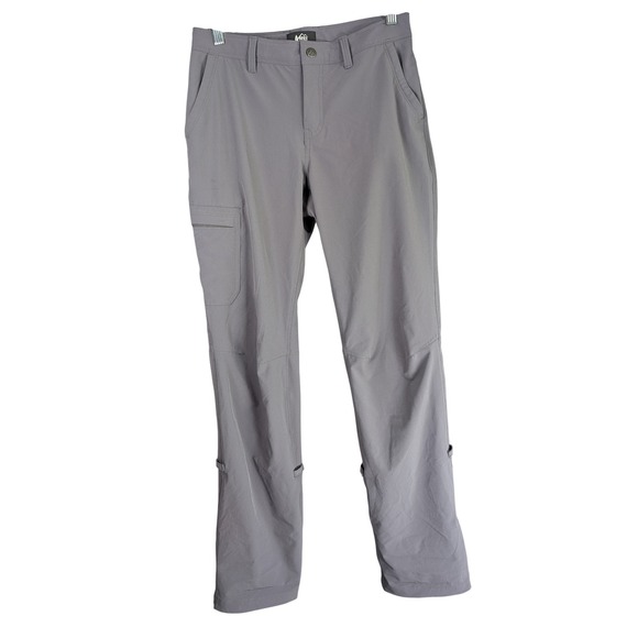 Rei Co-Op Pants - REI Co-op Hiking Pants Womens 4 Gray Roll Up Convertible Stretch